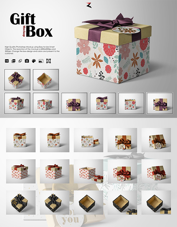 Perfect Gift Box Mockup