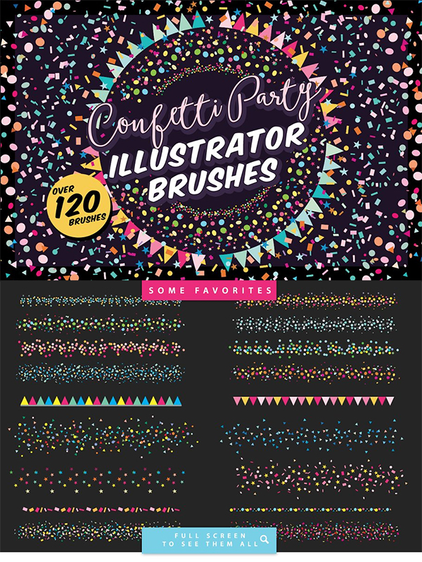 Confetti Party Illustrator Brushes