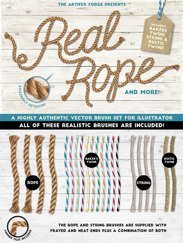 Real Rope - Illustrator Brushes