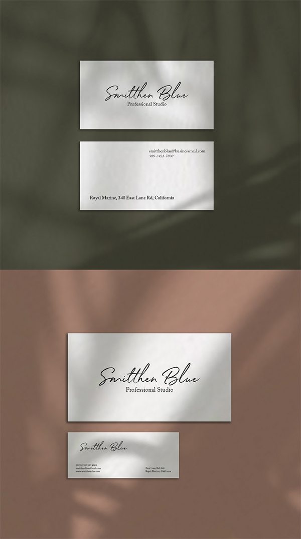 Simple Clean Business Card Mockup Free Download
