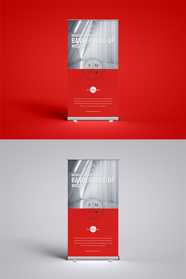 Perfect Attractive Advertising Roll-up PSD Mockup