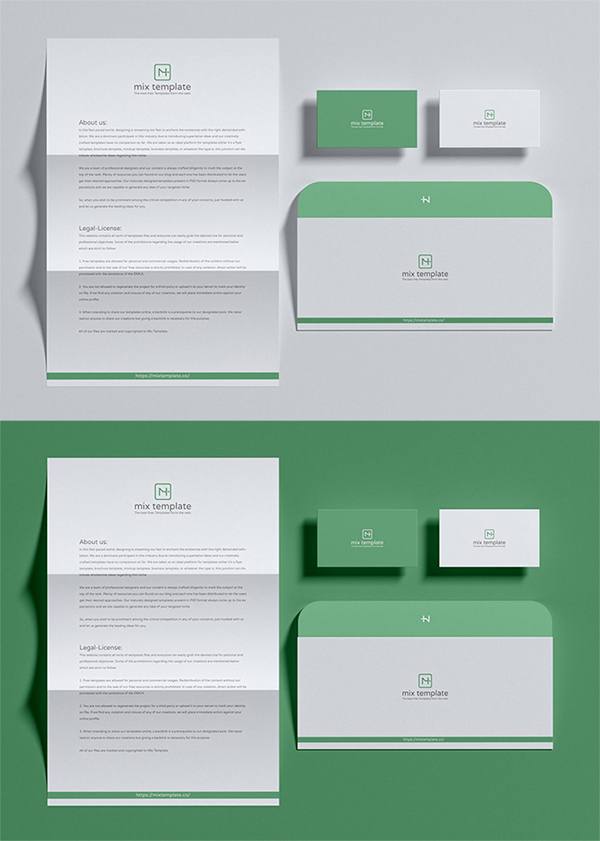 Free Simple Attractive Stationery Mockup Template