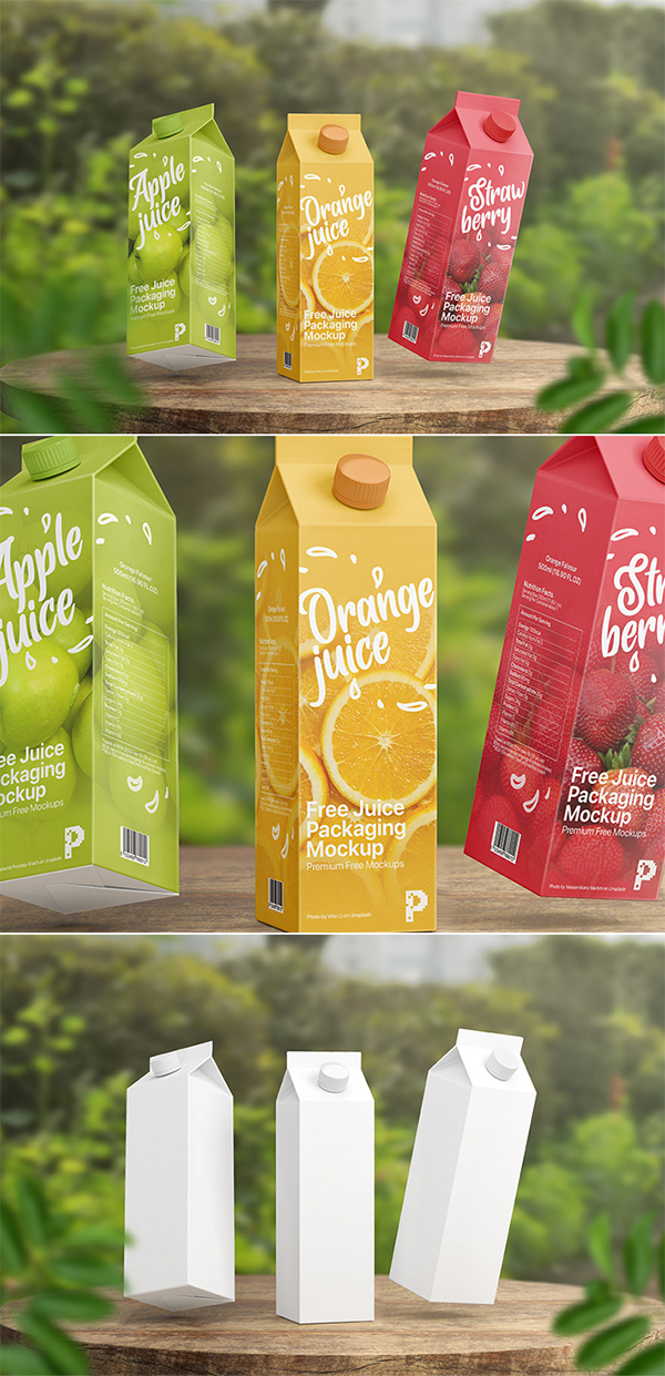 Attractive Juice Packaging PSD Mockup