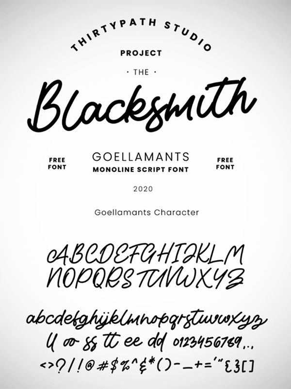 Awesome Creative Goellamants Script Free Font