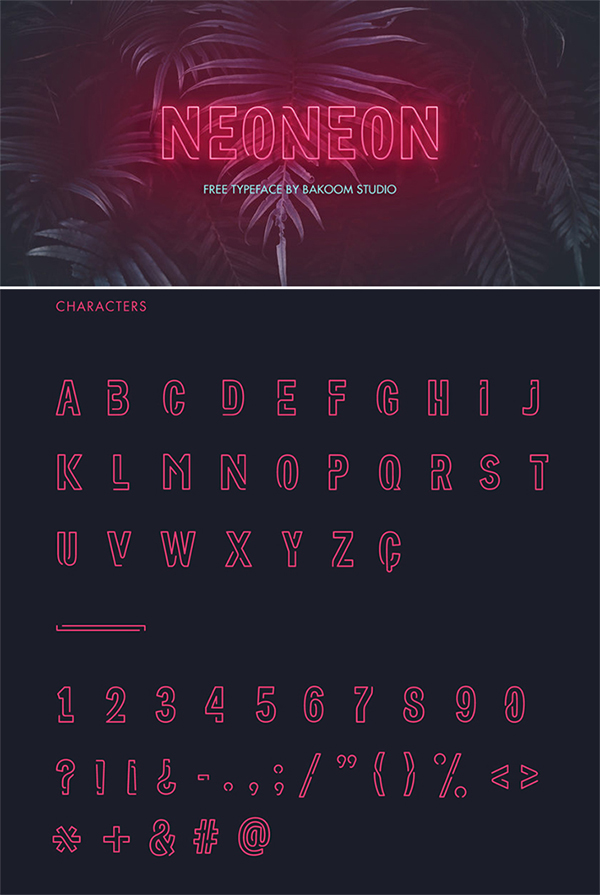 Attractive Neon Display Free Font