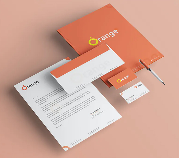 Orange Branding Identity & Stationery Template