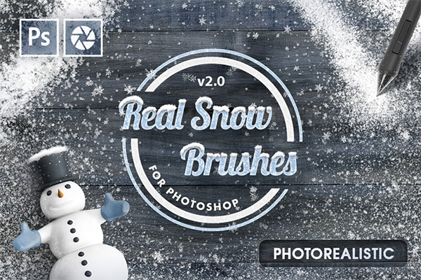 Real Snow Brushes for Photoshop