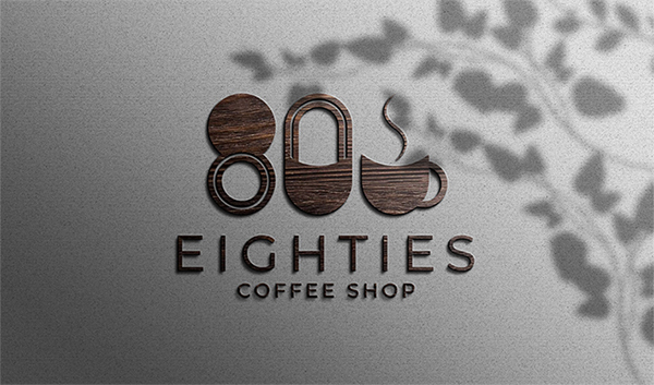 Free Awesome Wood Texture Coffee Shop logo mockup (PSD)