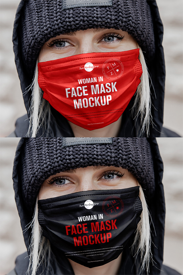 Elegant Creative Face Mask PSD Mockup Free Download