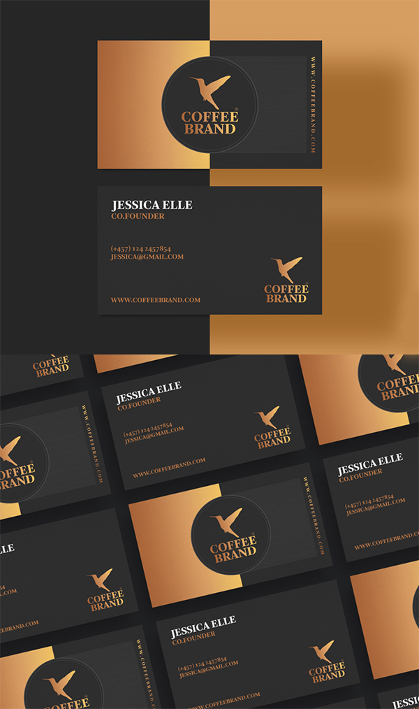 Free Awesome Business Card Template For Coffee Shop (PSD)