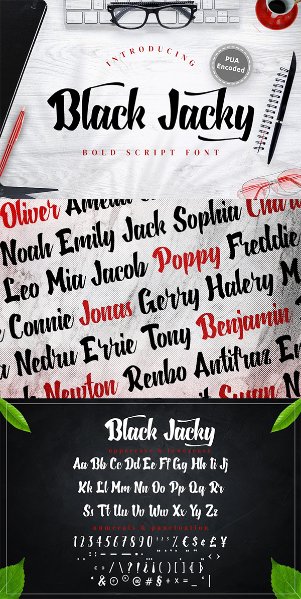 Black Jacky - Bold Script Font