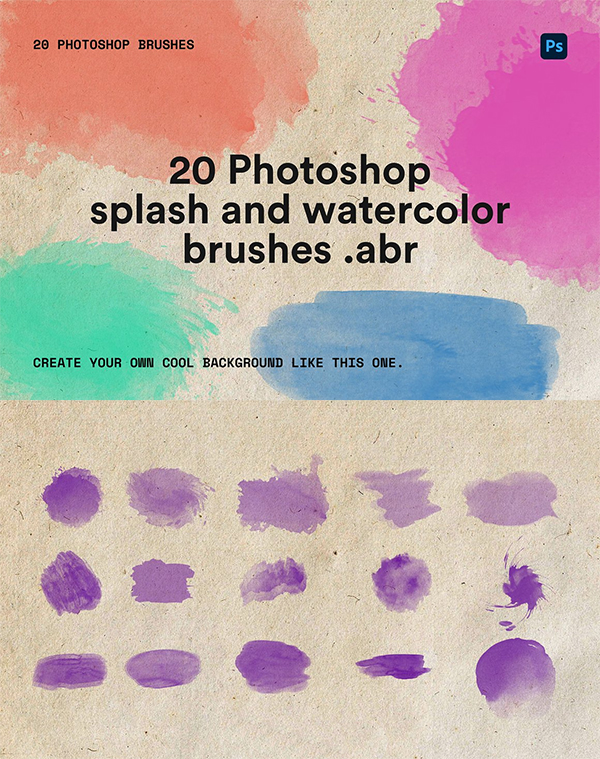 Splash Watercolor Brush Set