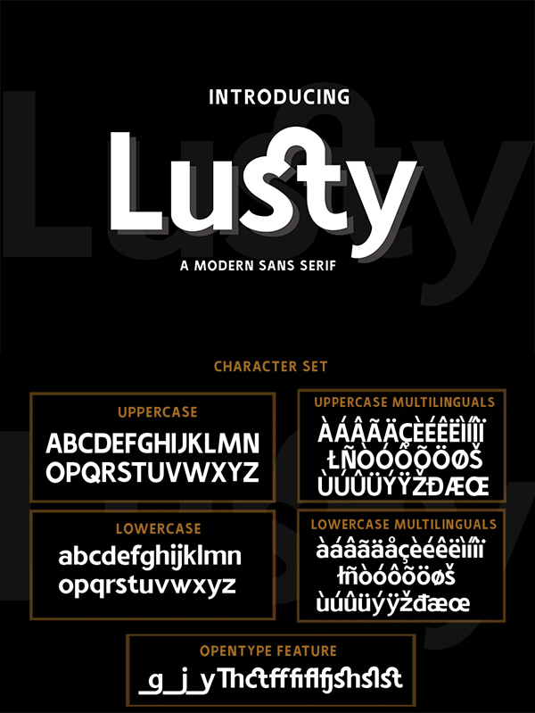 Lusty - Modern Sans Serif Font