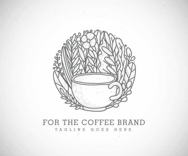 Vintage Line Art Coffee Logo