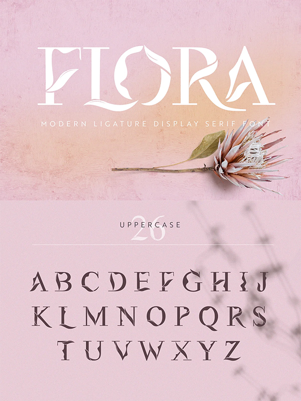 Flora | Modern Ligature Display Font