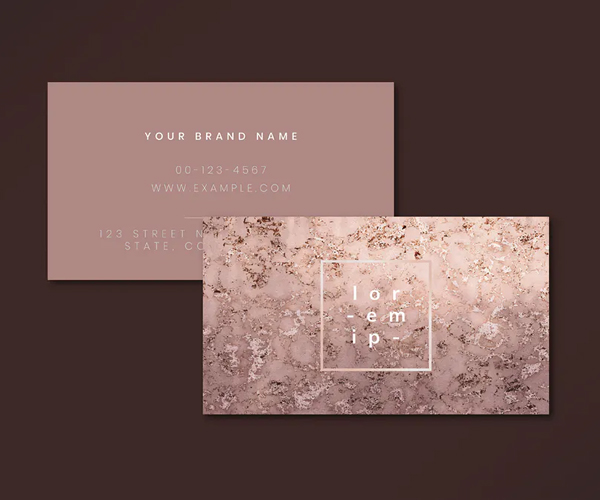 Pink Marble Textured Business Card Template