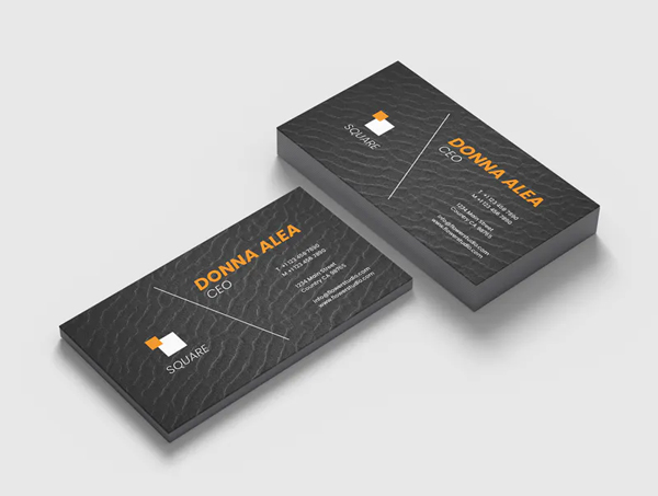 Realistic View Business Card mockup