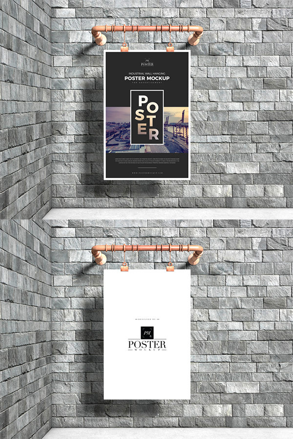 Industrial Advertising Poster Mockup Free