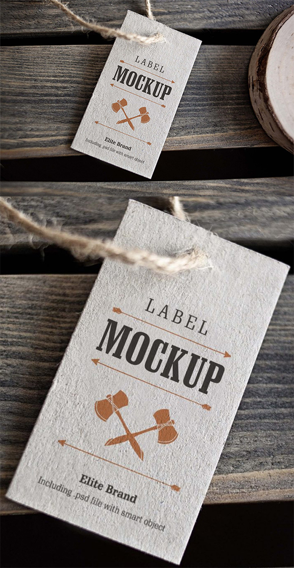 Free 3D Attractive Label Tag PSD Mockup