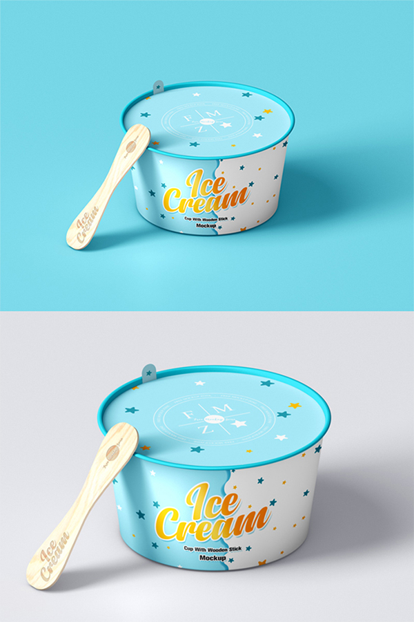 Awesome Cool Ice Cream Cup PSD Mockup Free Download