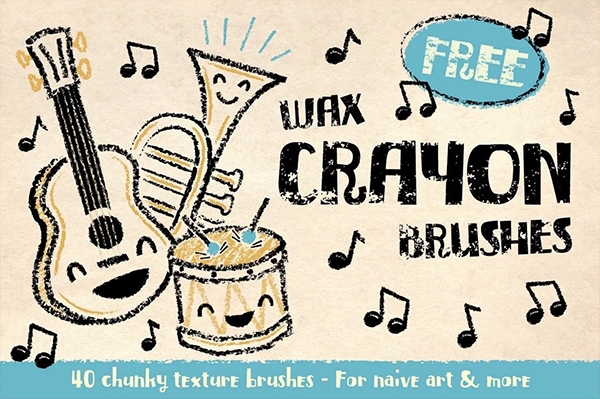Free Crayon Texture Illustrator Brushes