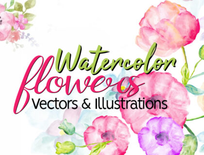 Watercolor Flowers Vectors